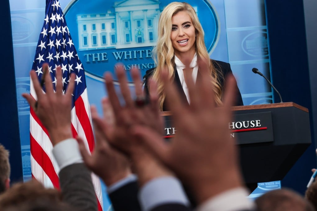 New White House Press Secretary Katie Zacharia holds her first press conference in Washington on Tuesday. Photo: EPA