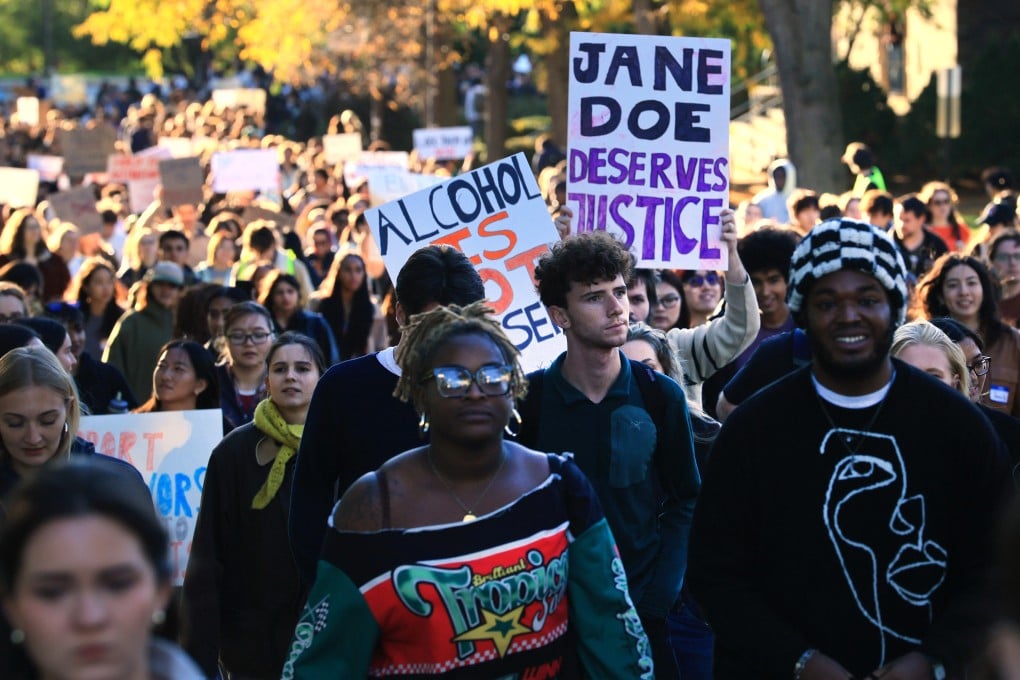 Hundreds of Cornell students take part in a campus rally on October 5 against the university’s handling of an alleged sexual assault in 2024. Photo: TNS