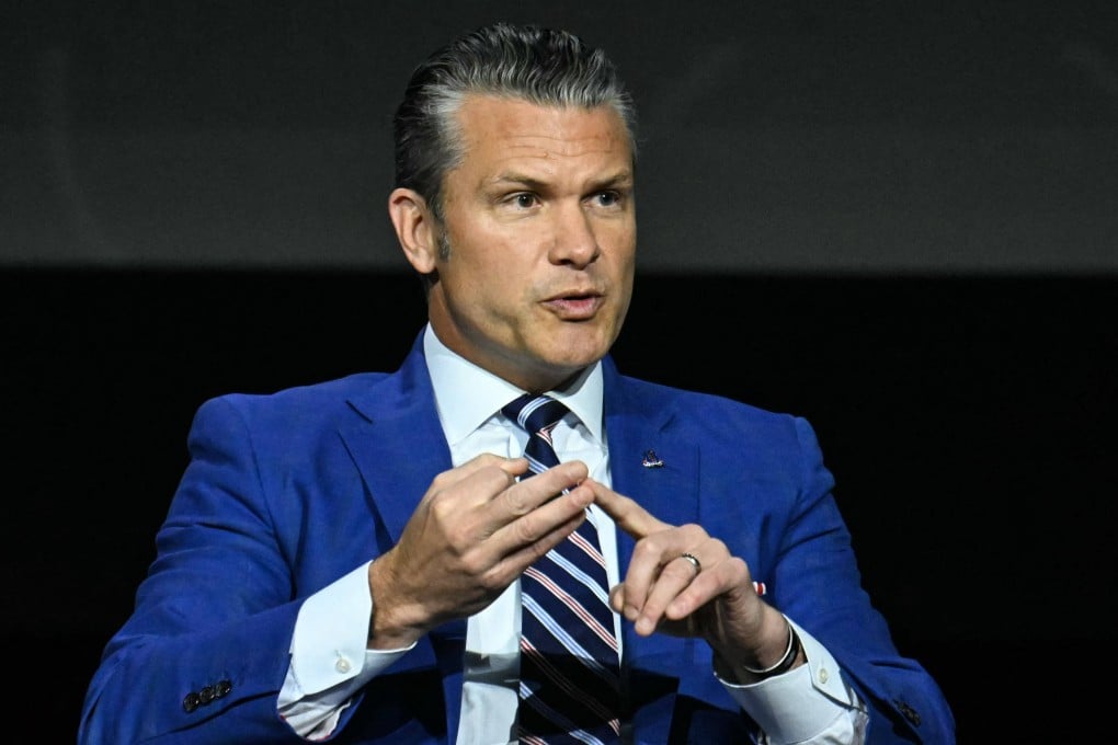 US Defence Secretary Pete Hegseth speaks about military modernisation and autonomous warfare at the Association of the United States Army’s annual meeting in Washington on Wednesday. Photo: AFP