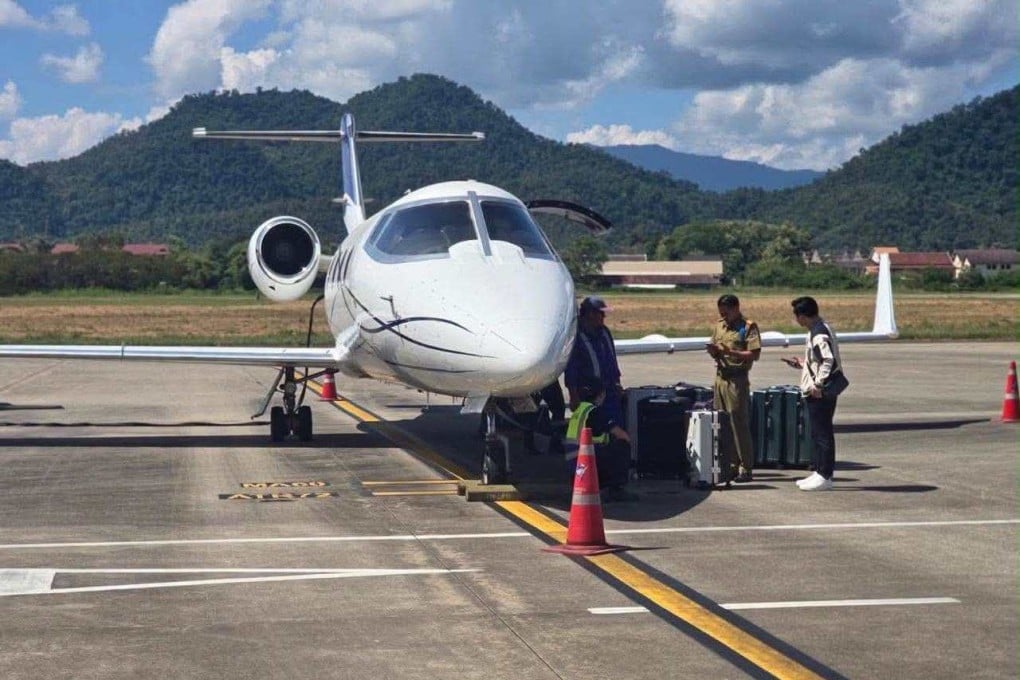 Police seized 521kg of methamphetamine from a private jet at Luang Prabang International Airport in Laos earlier this month. Photo: Facebook/KhuamsaNgopDaily