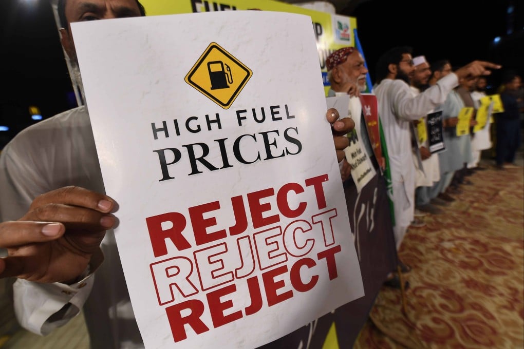 A protest against higher fuel prices in Karachi, Pakistan, on April 3. Photo: EPA