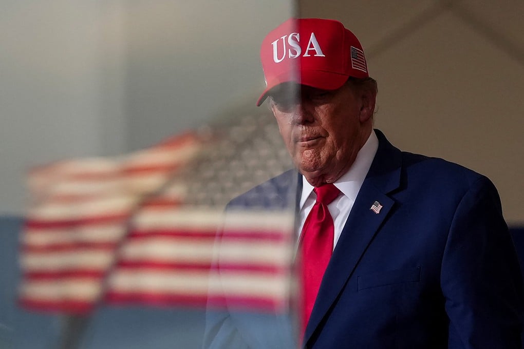 US President Donald Trump leaves a campaign rally at Dalton Municipal Airport on Friday. Photo: Getty Images / AFP