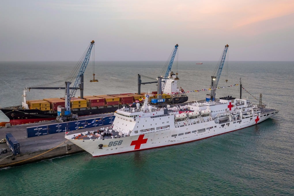 The ship, operated by the naval branch of the People’s Liberation Army, offers a range of medical services wherever it stops. Photo: Xinhua