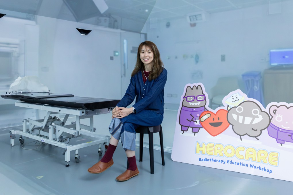 Professor Shara Lee at PolyU’s Hybrid Immersive Virtual Environment (HiVE) facility, where the HEROCARE is deployed to help children prepare for radiotherapy treatment. Photo: Kong Yat-pang