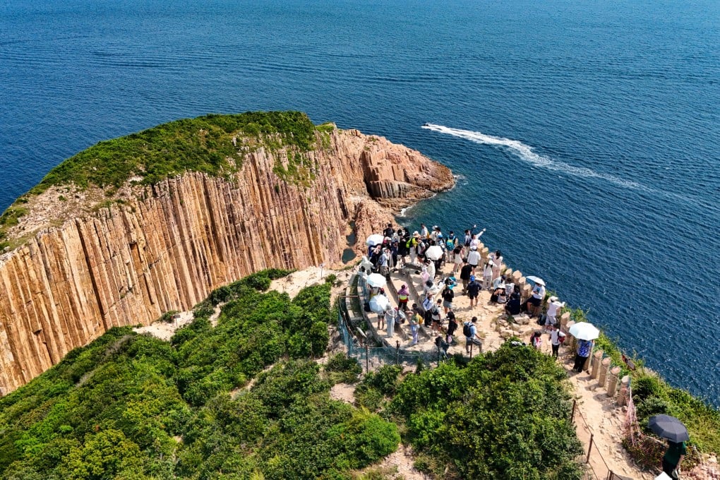Tourists at Po Pin Chau in Sai Kung during the National Day holiday on October 1. Photo: Edmond So