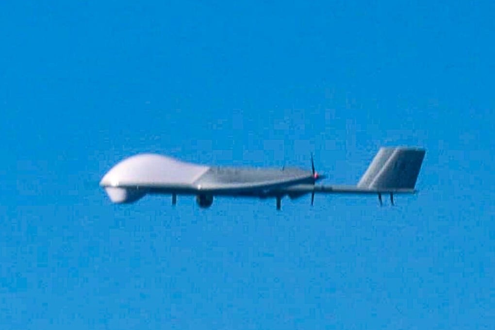 Japan says a BZK-005 reconnaissance drone was among aircraft flying between its islands on Monday as Tokyo and Washington commenced joint drills. Photo: Japan Ministry of Defence
