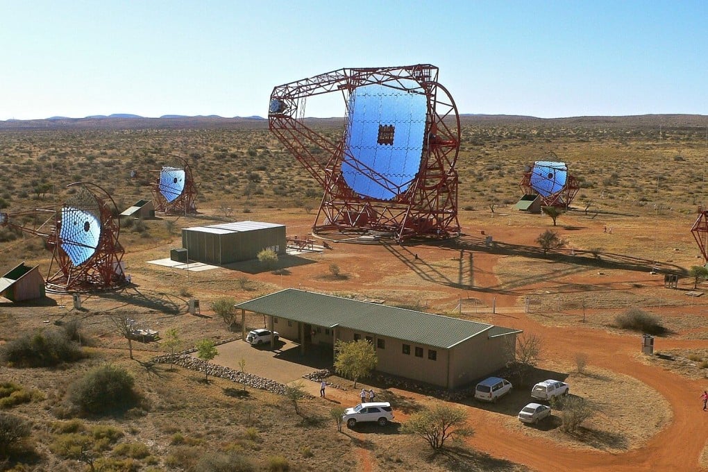 The five-telescope HESS array in Namibia. Photo: Klepser/Wikimedia Commons
