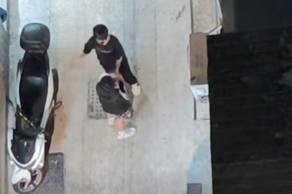 A screengrab of the assault in a back alley of Sai Wan Ho. Photo: Facebook/TalentedDeer6753