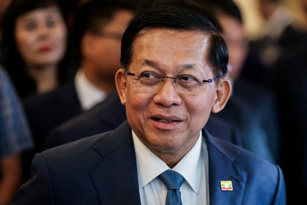 Myanmar President Min Aung Hlaing in Hanoi, Vietnam in September. Once heavily sanctioned following his 2021 coup, Min Aung Hlaing is now seeing signs of a diplomatic thaw with the United States. Photo: Reuters