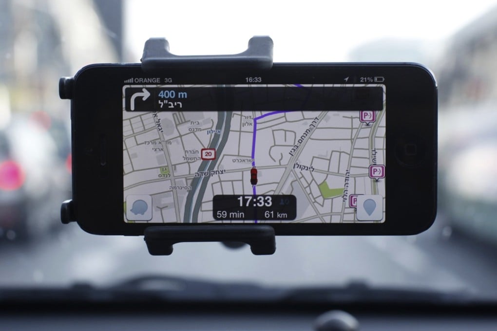 Waze, an Israeli mobile satellite navigation application, is seen on a smartphone in this photo taken in Tel Aviv in 2013. Photo: Reuters
