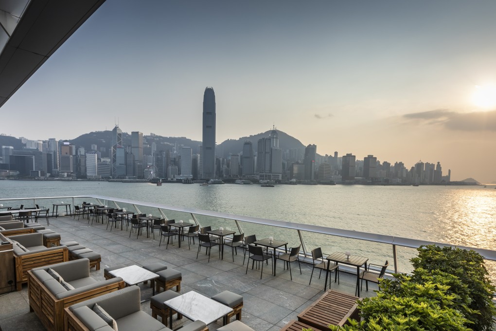 The patio of the maze Grill at Ocean Terminal.