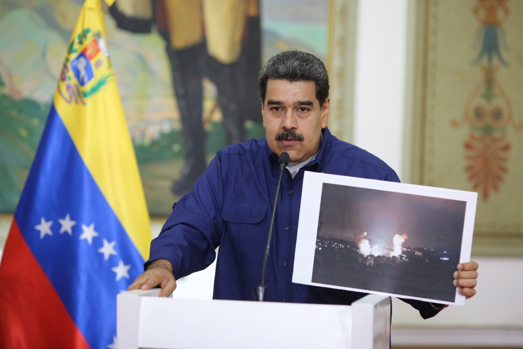 Venezuelan President Nicolas Maduro speaking during a TV broadcast about the blackouts. Photo: EPA