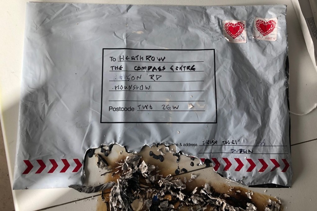 A Metropolitan Police photo of the package sent to Heathrow airport March 5, 2019. Photo: EPA