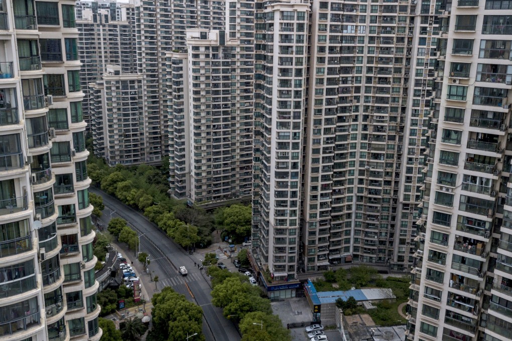 Residential high-rise buildings in downtown Shanghai. The contracted sales of China’s 100 largest developers fell 11 per cent in February, after an 8.6 per cent slide in January. Photo: AFP