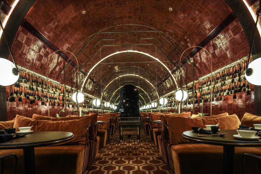 Enjoy fine dining in Mott 32’s spectacular basement, designed by Joyce Wang.