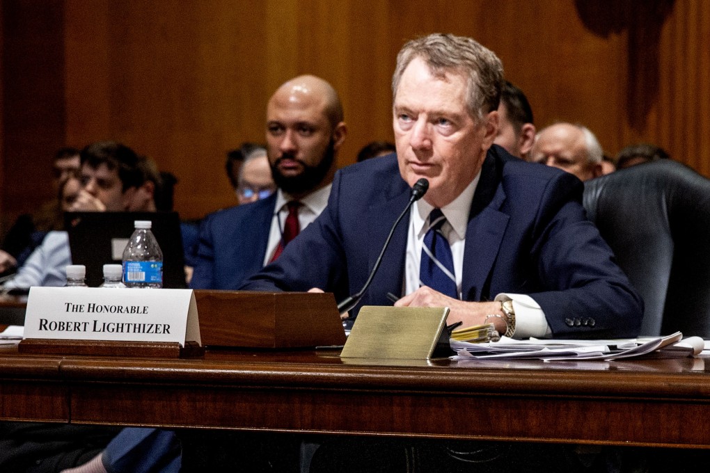 US Trade Representative Robert Lighthizer during a Senate Finance Committee hearing in Washington on Tuesday. “We are working, more or less, continuously” on a trade deal with China, he told the committee. Photo: Bloomberg