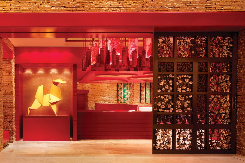 Mizumi features contemporary Japanese design with natural elements like wood and stone.