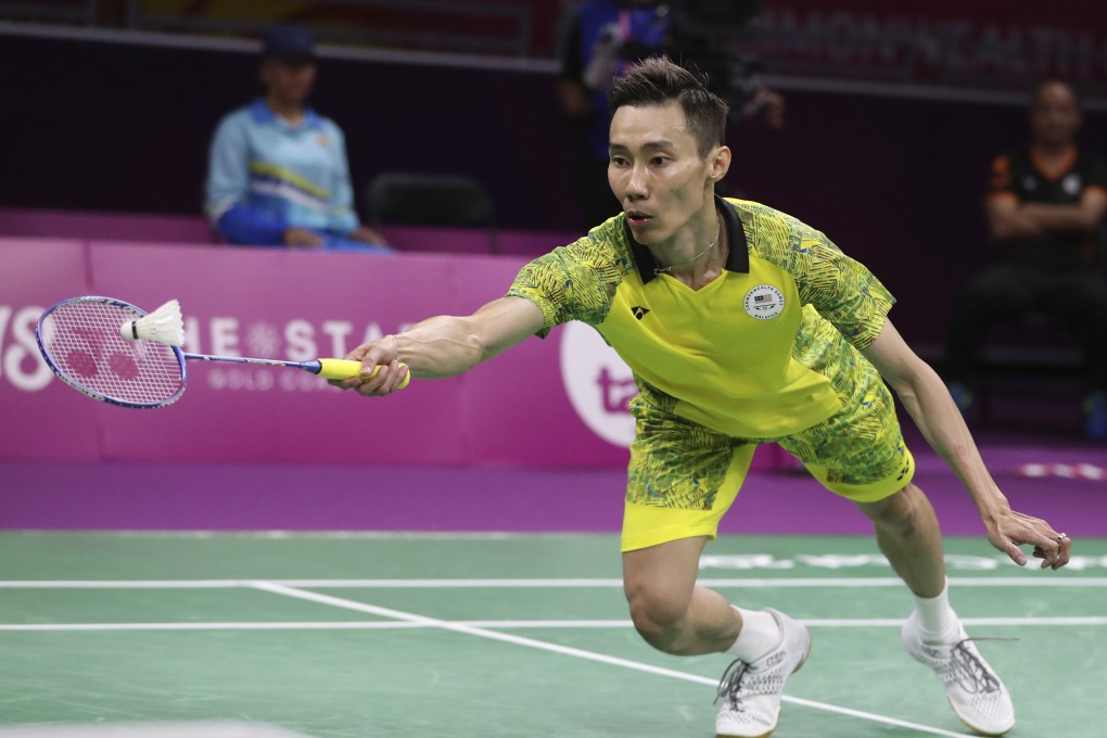 Lee Chong Wei plays India’s Kidambi Srikanth during their men's singles badminton final match at the 2018 Commonwealth Games. Photo: AP