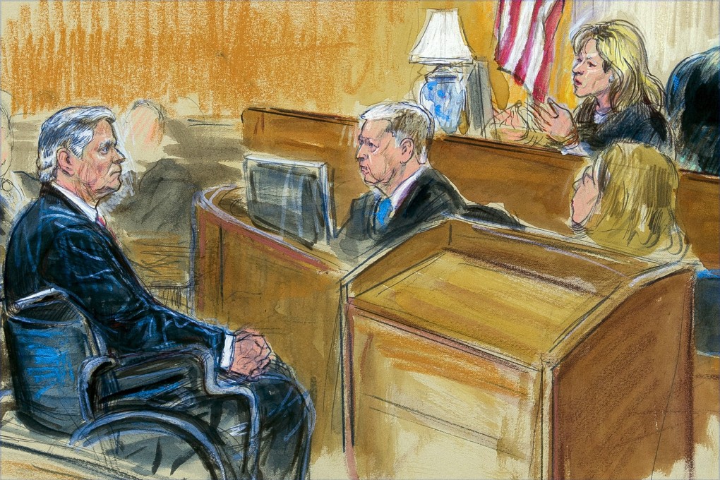 This courtroom sketch shows Paul Manafort listening to Judge Amy Berman Jackson. Photo: AP