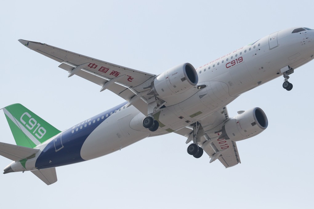 A prototype of the C919 plane takes off in Shanghai on December 28, 2018. Boeing’s crisis has turned the spotlight on another flashpoint of the trade war: the development of Chinese aviation. Photo: Xinhua