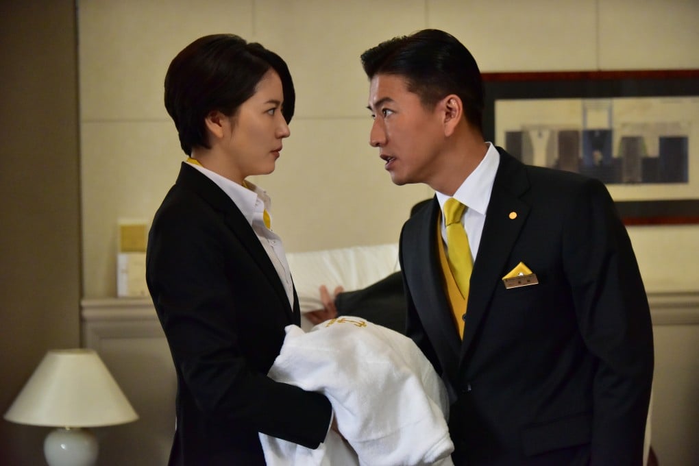 Masami Nagasawa (left) and Takuya Kimura in a scene from Masquerade Hotel (category: IIA, Japanese), directed by Masayuki Suzuki. Photo: Toshio Watanabe
