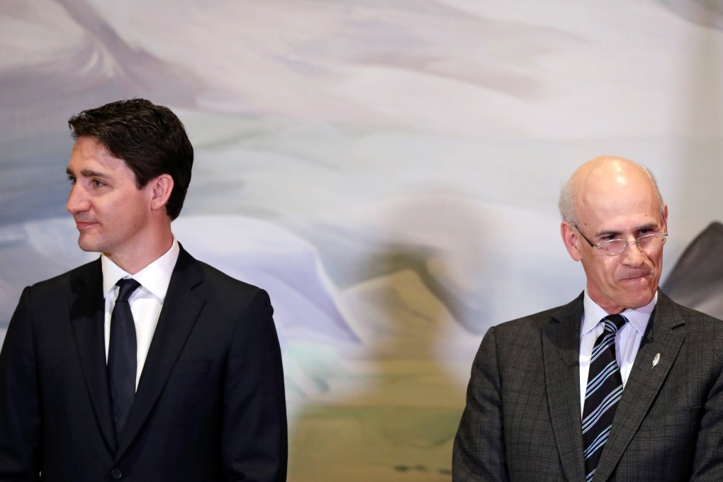 Canada's Prime Minister Justin Trudeau (left) and Privy Council Clerk Michael Wernick attend a cabinet shuffle on March 18, 2019. Reuters/Chris Wattie