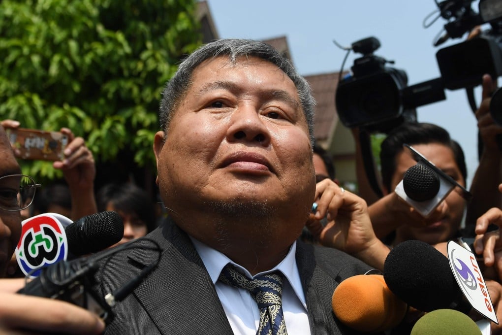 Premchai Karnasuta leaves court after being convicted of poaching-related offences. Photo: AFP
