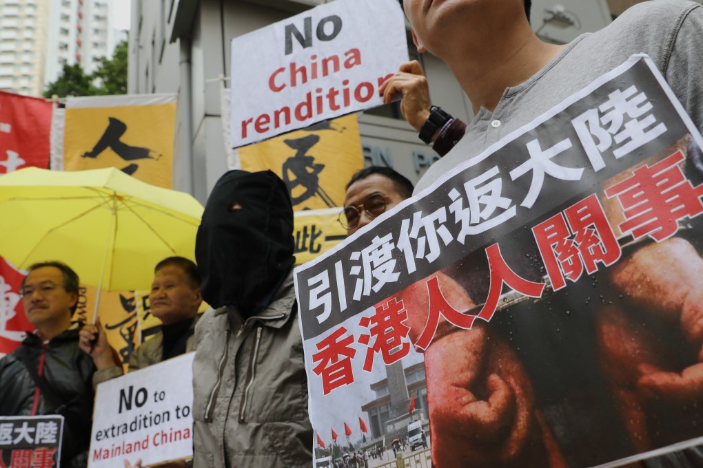 The Civil Human Right Front and pan-democrats protest outside the Liaison Office of the Central People’s Government in Sai Wan against the proposed amendments to the Fugitive Offenders Ordinance. Phone: Dickson Lee