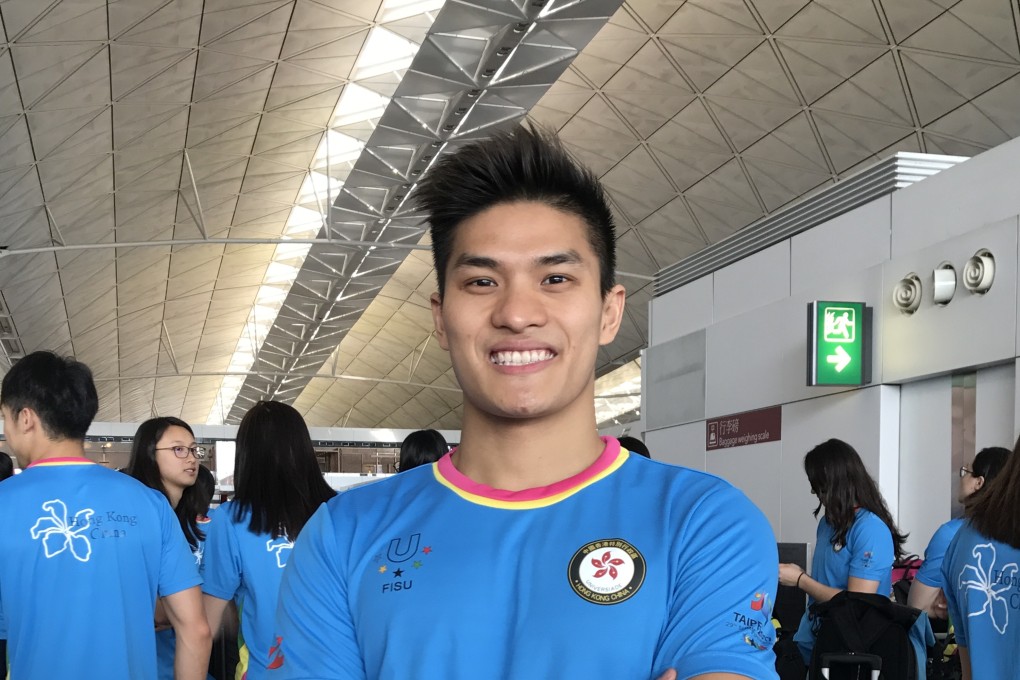 Kenneth To at the Hong Kong International Airport before he left for the 2017 World University Games in Taipei. Photo: Chan Kin-wa