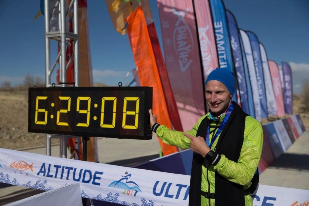 Jonas Thurig wins his first 50km race. He’s been learning about random Chinese slang like military strategy. Photos: Heyrunning