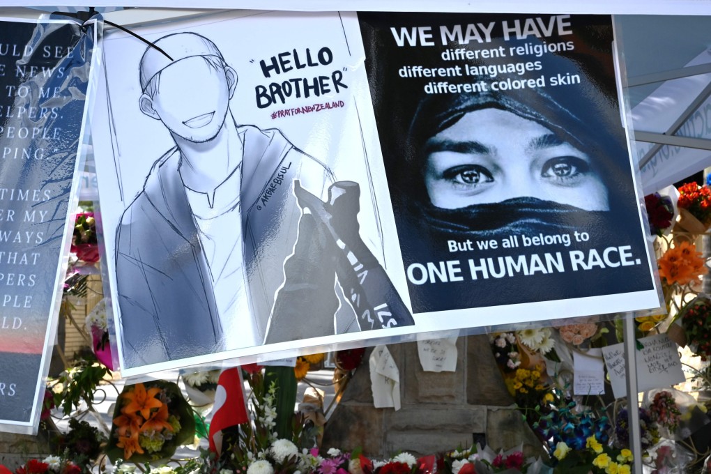 Flowers and messages outside Lakemba Mosque in Sydney on March 20, five days after a mass shooting at two mosques in Christchurch killed 50 worshippers. Photo: AFP