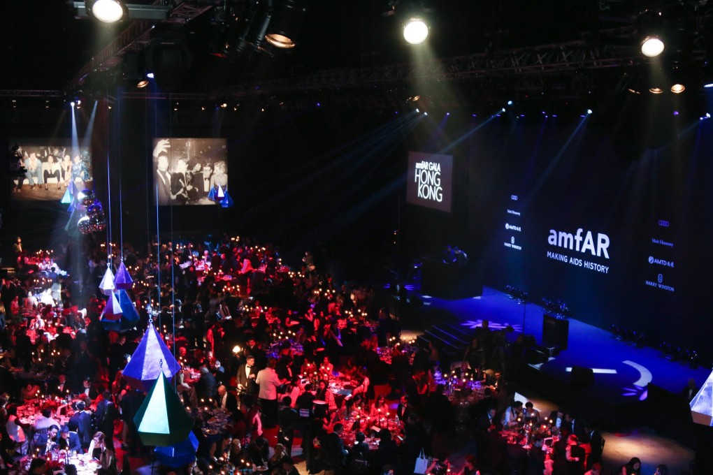 The audience at amfAR enjoy Hong Kong’s glittering third annual gala, in 2017. March 25 marks the fifth. Photo: Handout