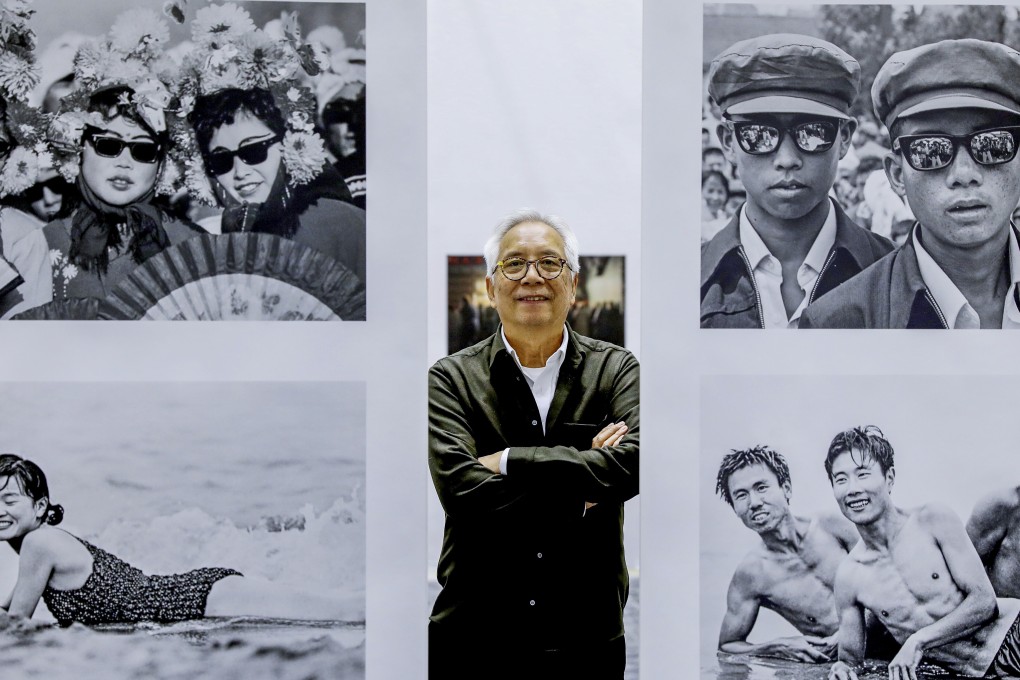 Pulitzer-winning photojournalist Liu Heung Shing at his solo exhibition in HKU. Photo: Nora Tam