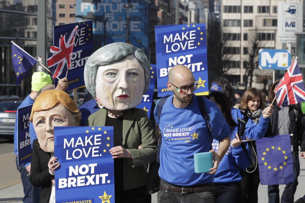 Anti-Brexit demonstrators calling for a second referendum. Photo: EPA-EFE