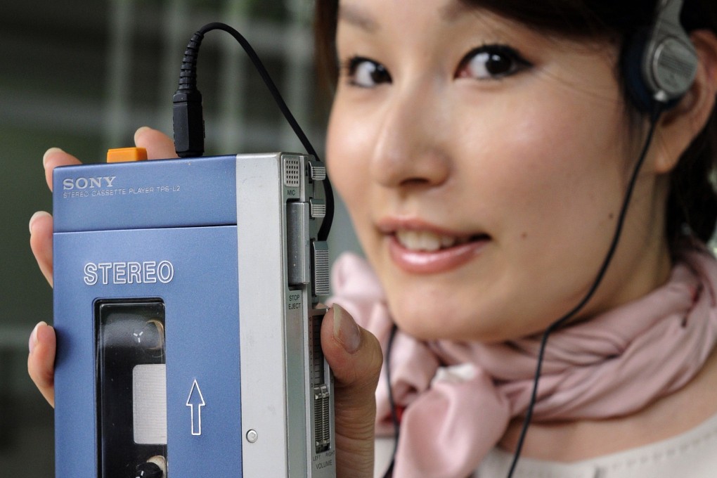 A model showing the first Sony ‘Walkman’, which was launched in 1979. Photo: AFP