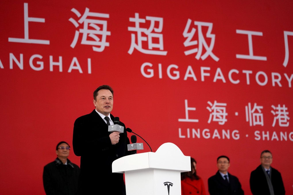 Tesla CEO Elon Musk attends the Tesla Shanghai Gigafactory groundbreaking ceremony in Shanghai. Photo: Reuters