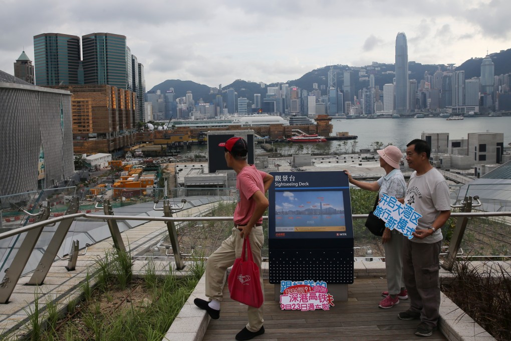 A line would branch from the West Kowloon terminus to a proposed East Lantau metropolis and then on to Qianhai. Photo: Sam Tsang