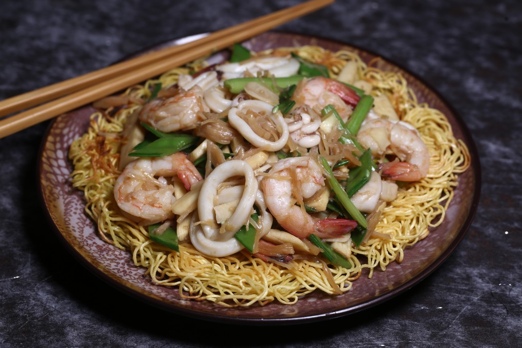 Susan Jung’s seafood and vegetable chow mein. Photography: Jonathan Wong. Styling: Nellie Ming Lee