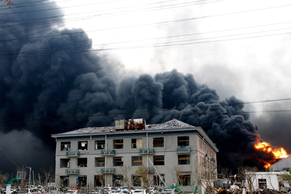 All companies in Xiangshui Biochemical Park, where the Jiangsu Tianjiayi Chemical plant is located, have been shut down temporarily, according to the local government. Photo: AP
