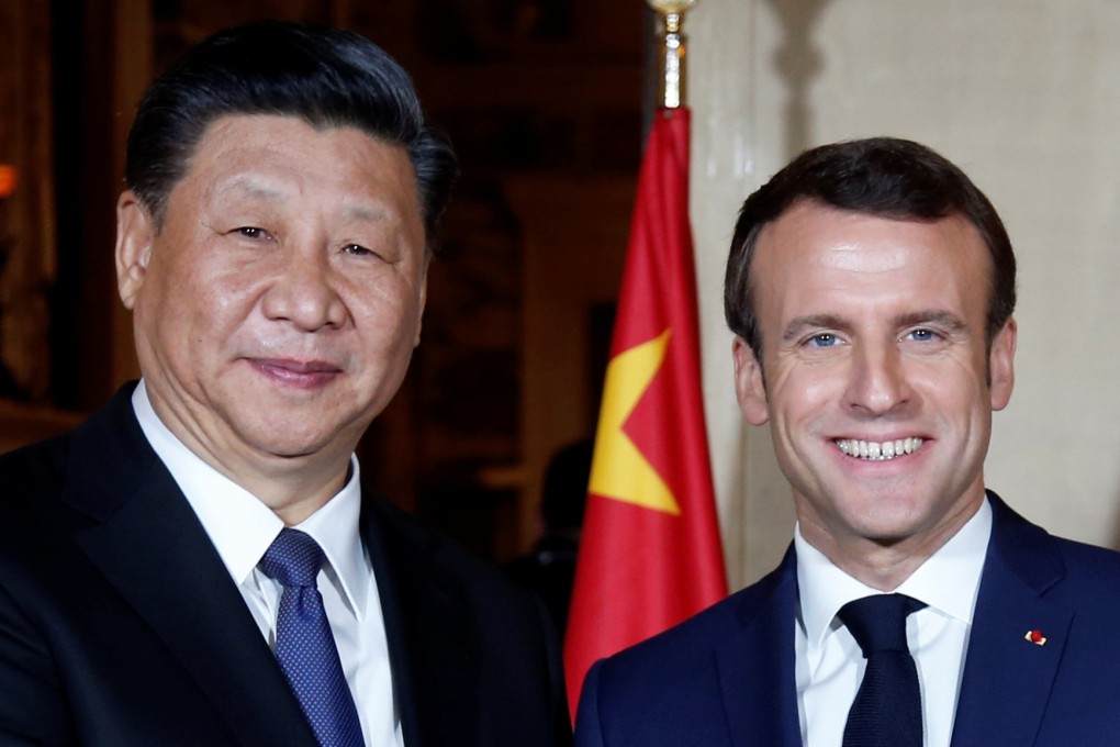 French President Emmanuel Macron welcomed his Chinese counterpart Xi Jinping to France on Sunday. Photo: AFP
