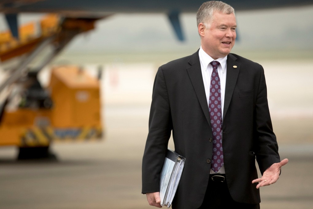 US Special Representative for North Korea Stephen Biegun at Nom Bar International Airport in Hanoi, Vietnam, on February 28, after talks between US President Donald Trump and North Korean leader Kim Jong-un collapsed. Photo: Reuters
