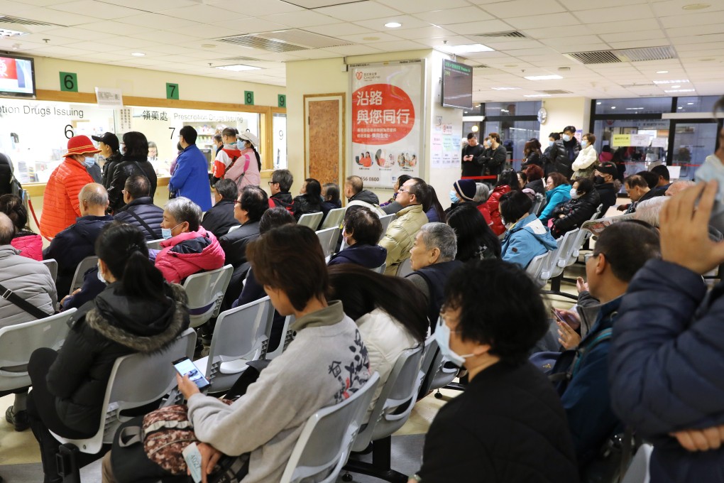 Patients wait at The Prince of Wales Hospital in Sha Tin amid the flu season in February. Photo: Sam Tsang