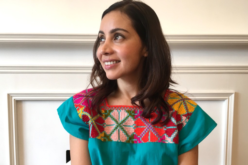 Mika Rouge founder Karla Prompers-Marin in one of her colourful dresses made in Mexico. Photo: Kylie Knott