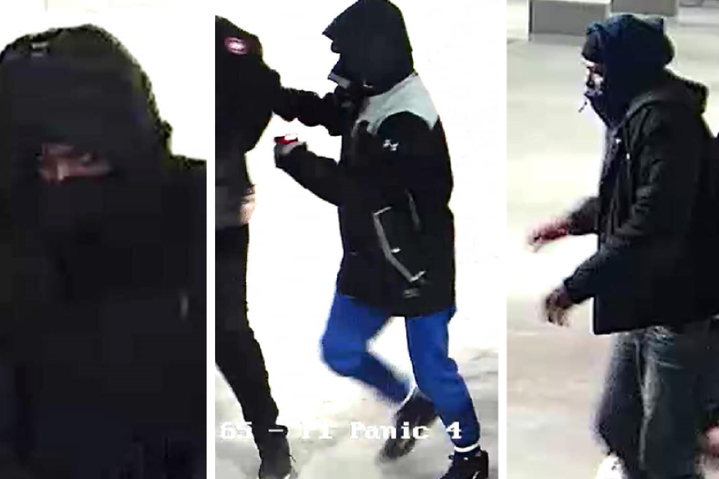 Three suspects in the kidnapping of Lu Wanzhen, in security images of the abduction released by York Regional Police. Photo: York Regional Police