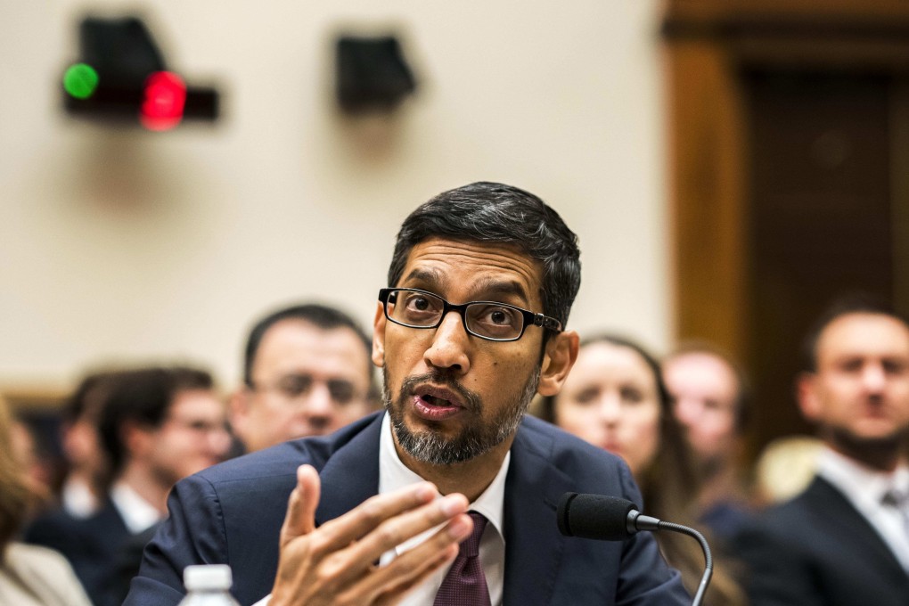 Google CEO Sundar Pichai. The tech giant has faced sharp criticism in recent days from US General Joe Dunford, chairman of the Joint Chiefs of Staff, for pulling back from Defence Department work while continuing to pursue research in China. Photo: Washington Post