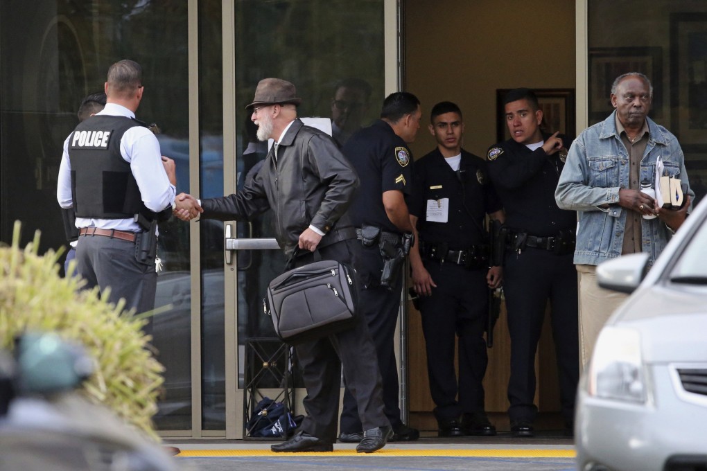 The entrance of the Scientology building in Inglewood, California. Photo: AP