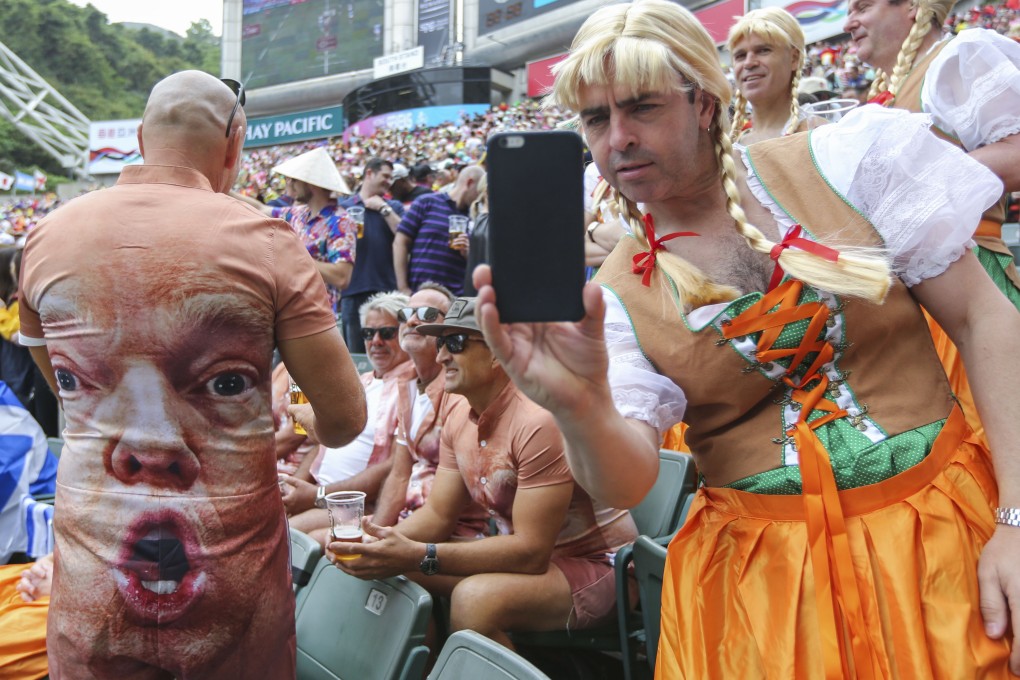 What is off limits when it comes to sevens costumes? A group of guys felt a backlash at this month’s Canada Sevens for dressing as geishas. Photo: Xiaomei Chen