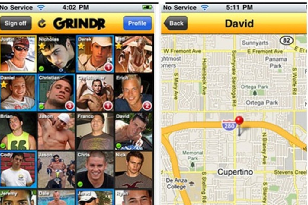 Screen capture from gay dating app Grindr. Photo: Handout