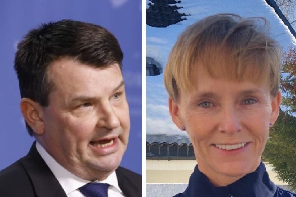 Norway's outgoing Justice Minister Tor Mikkel Wara and his partner, Laila Anita Bertheussen. Photos: EPA and Facebook