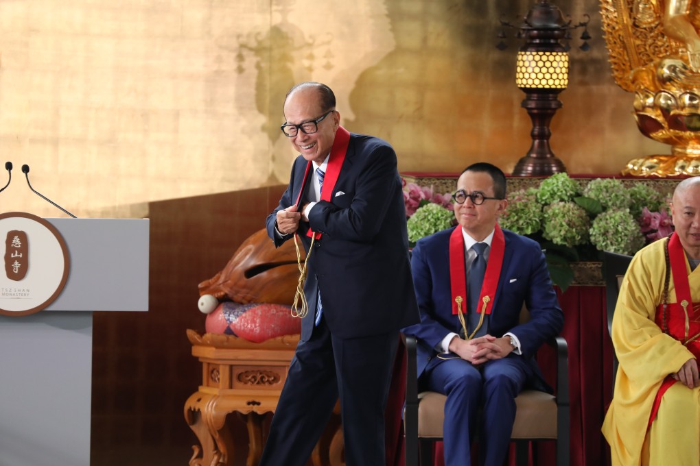 Li Ka-shing at the opening ceremony of the Buddhist museum in Tai Po. Photo: Nora Tam